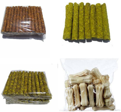 

SAWAY Combo pack Healthy Munchy Chew Sticks Chicken Flavour 1kg, Choclate Flavour 1kg, Chicken Kawab 1kg, 3inch Press Bone 1kg, Pack of 4 (4 kg) Chicken Dog Chew(4 kg, Pack of 1)