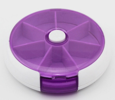 

Nuestra 7 Days Portable 7 Day Weekly Round Drug Tablet Pill Box Set of 2 Pill Box(Multicolor)