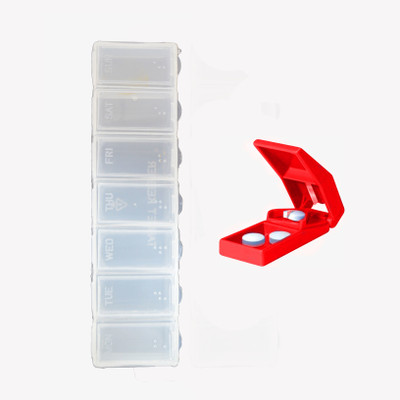 

Pin to Pen Pill cutter and pill box Manual pill cutter(Red, White)