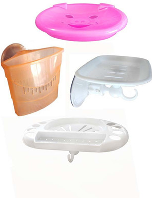 

Milaano Soap dish for bathroom with super vaccum suction soap holder set easy install(White, orenge, multoicolor), White;multoicolor;orenge