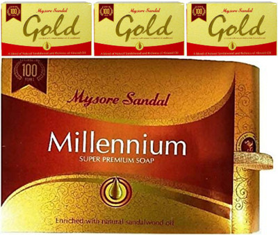 

Mysore Sandal Millennium +3 Gold Combo(525 g, Pack of 4)