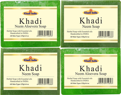 

Khadi Neem Soap, Neem Aloevera Soap (2x2)(125 g, Pack of 4)