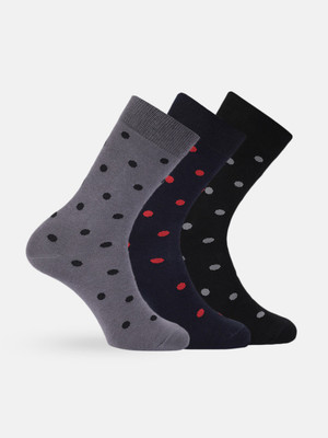 Mast & Harbour Men Polka Print Mid-Calf/Crew(Pack of 3)