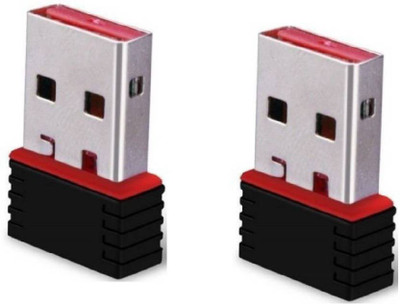 

Deals Destination Pack of 2 Wifi Dongle 802.11n Wi Fi 2.4GHz Small Wireless LAN Network Card External PC/Desktop/Laptop USB Adapter(Multicolor)