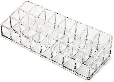 

kiros Cosmetic Makeup Case Lipstick Holder Display Stand Organiser with 24 Section Lipstick Stand Vanity Box (Transparent) Shelf Lipistic Stand Vanity Box(Transparent)