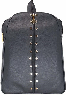

Peacock stylish pu leather backpack for girls and women's ii school ii college ii tution ii office multipurpose Multipurpose Bag(Black, 15 L)