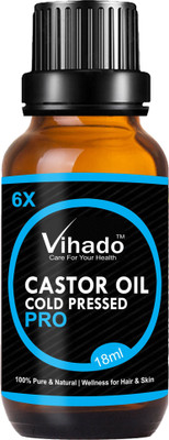 

VIHADO 6x PRO Cold-Pressed 100% Pure & Natural Castor Oil Hair Oil -18 ml(18 ml)