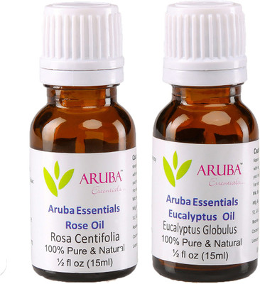 

Aruba Essentials 100% Undiluted Rose Oil and Eucalyptus Oil 15 ml Each Total 30 ml Combo Pack of 2 Essentials Oils(30 ml)