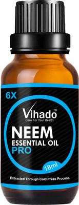 

VIHADO 6x PRO Cold Pressed Pure Neem Oil (Azadirachta Indica) -18gm(18 ml)