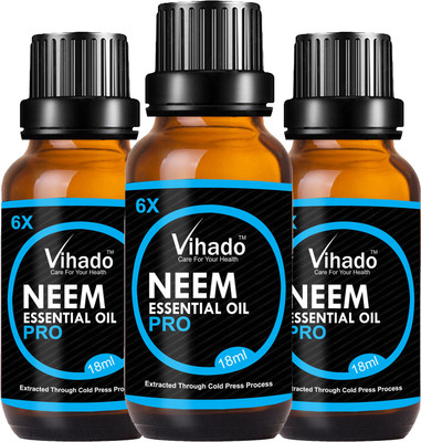 

VIHADO 6x PRO Pure & Organic Neem Oil (Cold Pressed & Undiluted) Hair Oil (18 gm) (Pack of 3)(18 ml)