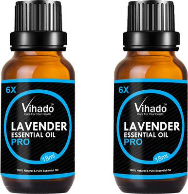 

VIHADO 6x PRO 100% Pure Lavender Essential Oil (18 gm) (Pack of 2)(18 ml)