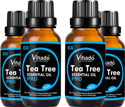 VIHADO 6x PRO Tea Tree Essential Oil (18 gm) (Pack of 4)(18 ml)