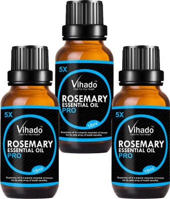 

VIHADO 6x PRO -100% Pure Rosemary Essential Oil (18 gm) (Pack of 3)(18 ml)