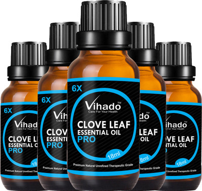 

VIHADO 6x PRO Clove Essential Oil -100% Pure, Natural and Undiluted (18 gm) (Pack of 5)(18 ml)