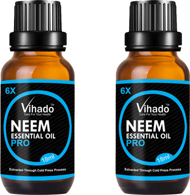 

VIHADO 6x PRO Cold Pressed Neem Oil for Hair & Skin (18 gm) (Pack of 2)(18 ml)