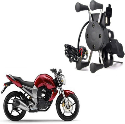 BRPEARl X-Grip Mobile Phone Holder with USB Charger For F16 Bike Mobile Holder(Black)