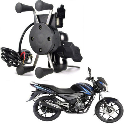 BRPEARl X-Grip Mobile Phone Holder with USB Charger For 125 DTS Bike Mobile Holder(Black)