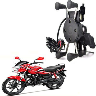 BRPEARl X-Grip Mobile Phone Holder with USB Charger Bike Mobile Holder(Black)