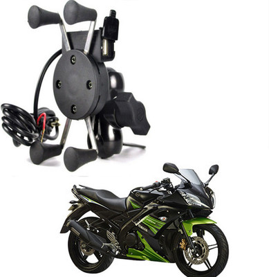 RWT X-Grip Mobile Phone Holder with USB Charger Bike Mobile Holder For R15 Bike Mobile Holder(Black)