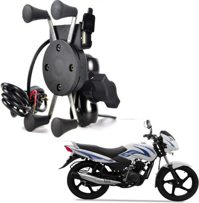 BRPEARl X-Grip Mobile Phone Holder with USB Charger For Sport Bike Mobile Holder(Black)