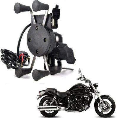 RWT X-Grip Mobile Phone Holder with USB Charger Bike Mobile Holder For Aquila Pro 650 Bike Mobile Holder(Black)