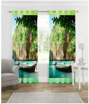 Indian Craft 274 cm (9 ft) Polyester Semi Transparent Long Door Curtain Single Curtain(Printed, Multicolor)