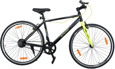 Atlas Ultimate City Karbon Bike For Adults Black & Green 700C T Hybrid Cycle/City Bike(Single Speed, Multicolor)