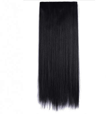 

Rizi black synthetic straight clip in wig hair volumizer hair extension fake wig false Hair Extension