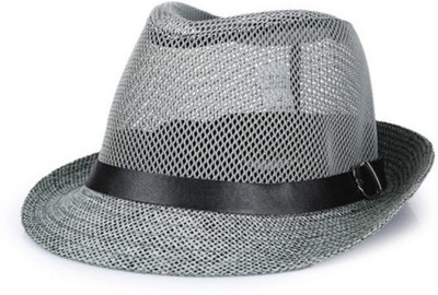 ZACHARIAS Fedora Cowboy Breathable Mesh Net Hat Cap(Grey, Pack of 1)