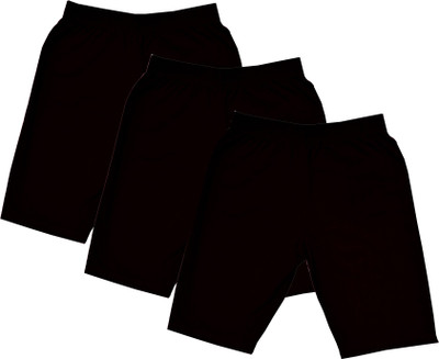 Indistar Short For Girls Casual Solid Cotton Blend(Multicolor, Pack of 3)