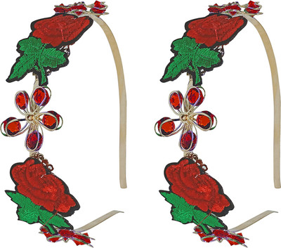 

Majik Hair Accessories For Girls, Combo Of 2 Pcs Flower Hair Bands For Kids Makeup Headband