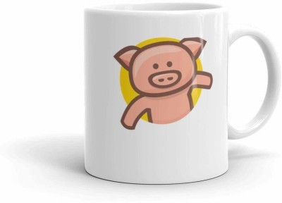 RADANYA Pig Of Action MUG1488 Ceramic Coffee Mug(350 ml)