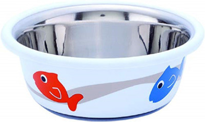 

ELTON Cute Fish Cutie Bowls (White) Cats & Small Dogs Bowls Export Quality Inside Stainless Steel Dog Food Bowl Feeder Bowls Pet Bowl for Feeding Dogs Cats and Pets (Small - 0.235 L) Set of 2 Bowls Round Stainless Steel Pet Bowl(0.235 L White)