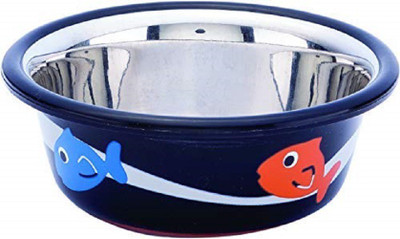 

ELTON Quality Inside Stainless Steel Outside Colorful Plastic Dog Food Bowl Feeder Bowls Pet Bowl for Feeding Dogs Cats and Pets (Small - 0.235 L) Round Stainless Steel Pet Bowl(0.235 L Blue)