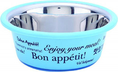 

ELTON Bon Appetit Cutie Bowls (Blue) Dog Bowls Export Quality Inside Stainless Steel Dog Food Bowl Feeder Bowls Pet Bowl for Feeding Dogs Cats and Pets (Small - 0.85Pt /0.40 L) Round Stainless Steel Pet Bowl(0.4 L Blue)