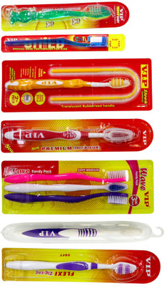 

V.I.P Ideal Family Toothbrushes Pack (Set of 7 pieces) Soft Toothbrush(Pack of 7)