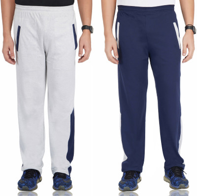 Fflirtygo Colorblock Men Blue, Grey Track Pants