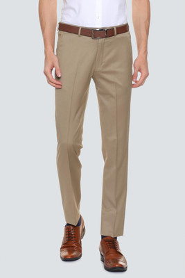 LOUIS PHILIPPE Permapress Regular Fit Men Brown Trousers