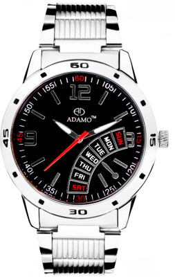 76% OFF on ADAMO Designer wristwatch / watchs Scratch Resistant Black Dial Round Shaped with Metal Strap Premium watch for Men and Boys Analog Watch - For Men