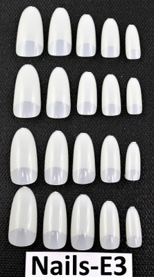 

Ear Lobe & Accessories 20 pcs WhiteAlmond shaped Nails Tips (Nail No;E3) white(Pack of 20)