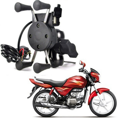 BRPEARl X-Grip Mobile Phone Holder with USB Charger-011 Bike Mobile Holder(Black)