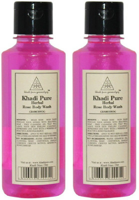 

Khadi Pure Herbal Rose Body Wash - 210ml (Set of 2)(420 ml, Pack of 2)