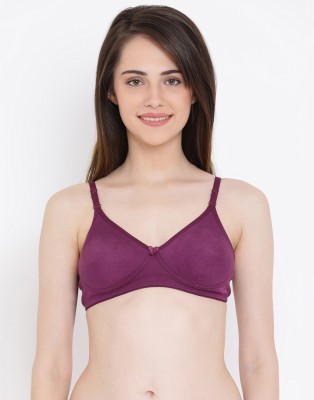 Clovia Cotton Rich Soft Padded Non-Wired Multiway T-Shirt Bra Women T-Shirt Lightly Padded Bra(Purple)