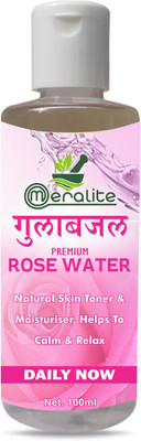 

Meralite 100% Organic & Natural Premium Rose Water For Face & Skin (No Alcohol, Chemical & Paraben Free ) (100 ml)(100 ml)