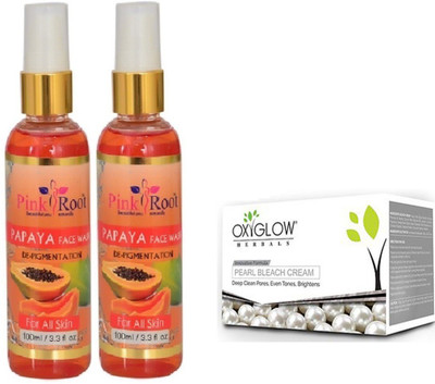 

Pink Root PAPAYA FACE WASH 2 PCS WITH PEARL BLEACH 50GM(Set of 3)