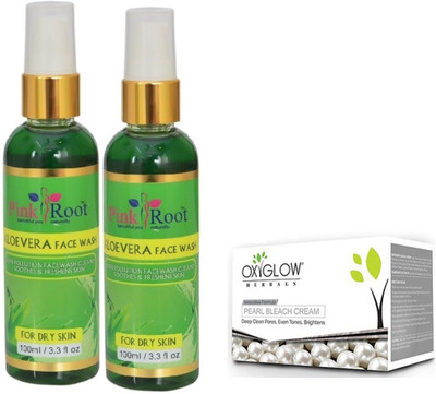 

Pink Root ALOEVERA FACE WASH 2 PCS WITH PEARL BLEACH 50GM(Set of 3)