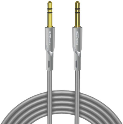 Portronics POR-063 AUX II High Quality 1.5 m AUX Cable(Compatible with smartphones, tablet, MP3 Player, Grey, One Cable)