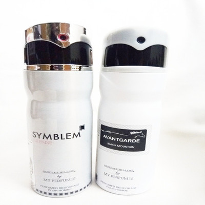 

PARFUMDELUXE SYMBLEM INTENSE AND AVANTGARDE BLACK MOUNTAIN Deodorant Spray - For Men(400 ml, Pack of 2)