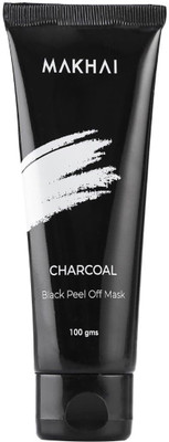 

Makhai Bamboo Activated Charcoal Peel Off Mask for Bright Skin, Deep Cleansing Black Face Mask(100 g)