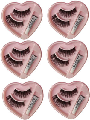 

Sheny Black Long False Eyelashes With Glue for Pretty Eye Makeup Combo Pack Of 4(Pack of 6)